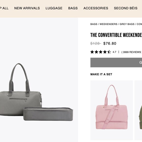 BEIS Weekender Bag (Grey) - Picture 13 of 14